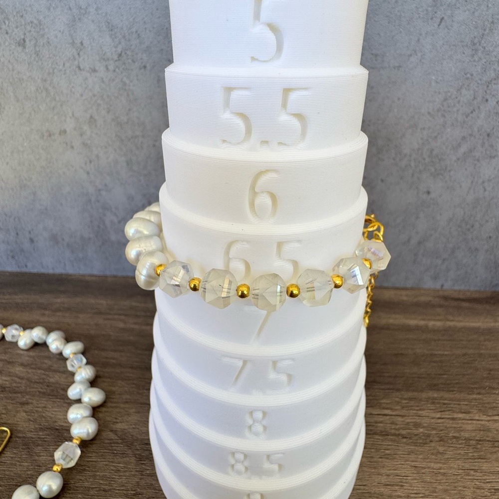 Handmade Freshwater Pearl and AB Glass Necklace and Bracelet Set - Picture 9 of 11